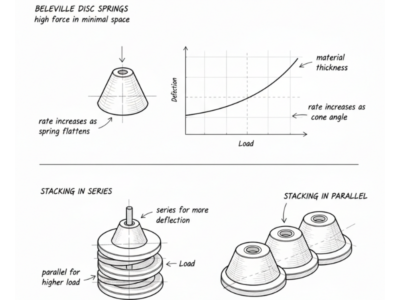 Belleville Disc Springs Internal Mechanism 