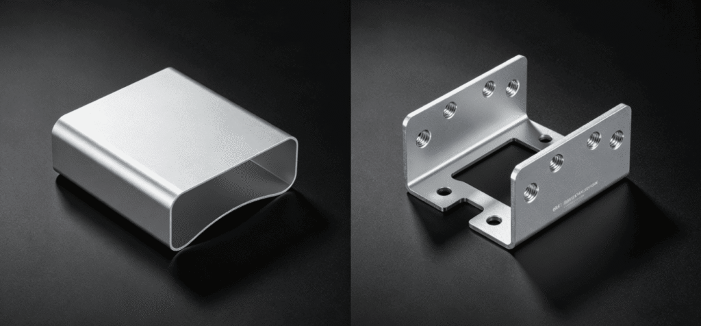 5052 sheet metal bent part vs 6061 CNC machined bracket