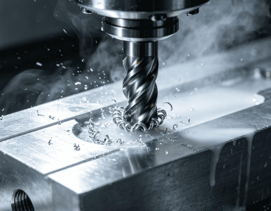 CNC machining 6061-T6 aluminum with clean chip formation